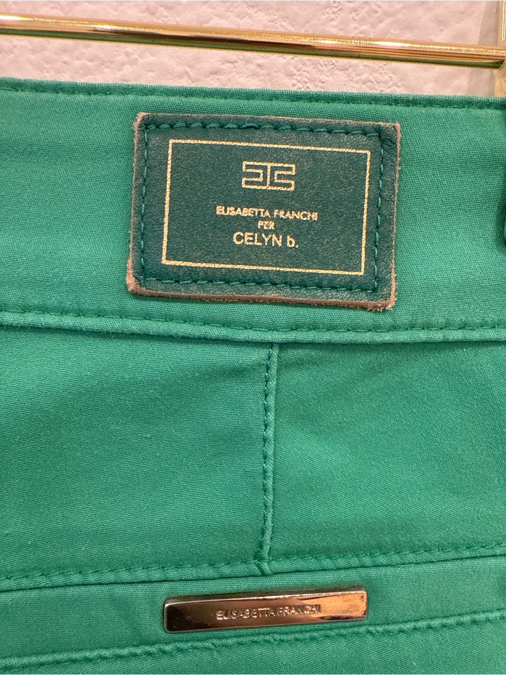 Elisabetta Franchi Jeans Green Cropped Skinny Pants Italy Women’s 31 Designer - Picture 5 of 7